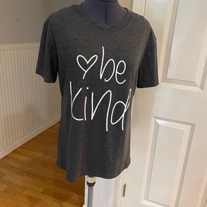 Be Kind Graphic T Shirt Women's Gray Size XL Soft Comfy Cotton/Poly Blend